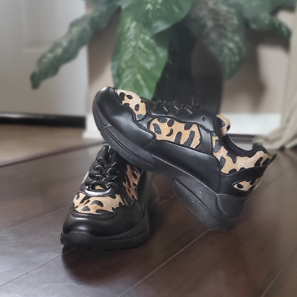 Leopard Chunky Trainer shoe